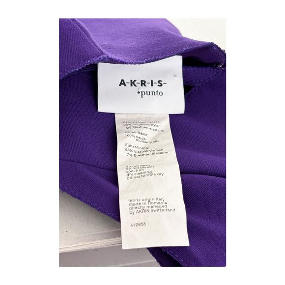 Akris Punto Jersey Cut Out Sheath Dress Womens Size 4 Purple Short Sleeve - Picture 10 of 11